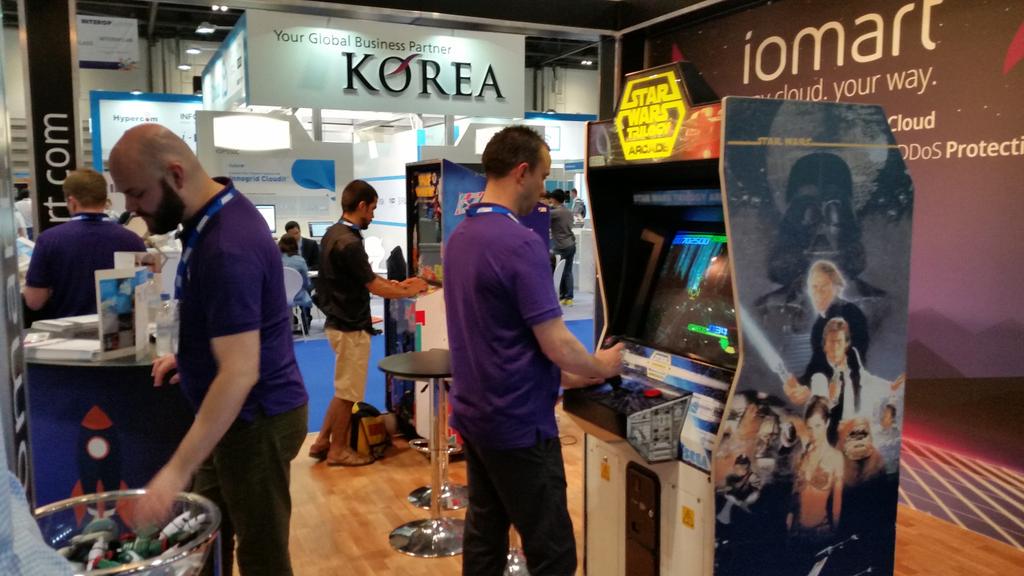 CSwalmius's tweet photo. .@iomart is going for maximum geek appeal with its Star Wars arcade game at #InteropLondon. #interop #LDNTechWeek http://t.co/ppC4Y8gLla