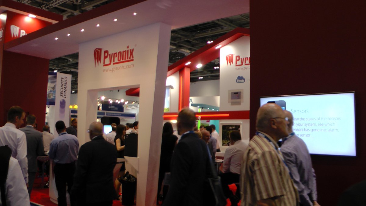 Pyronix's tweet image. It&apos;s a busy day 2 for our stand E1550 @IFSEC @excellondon ensure you visit us #HomeControl+ #PyronixCloud #security