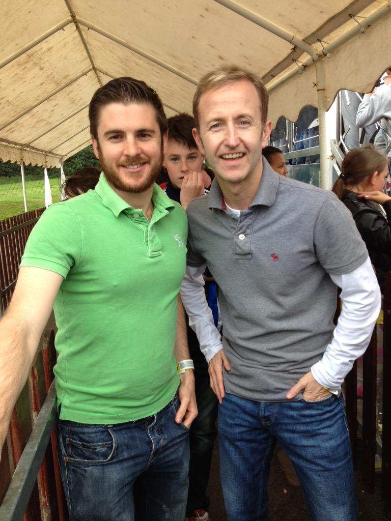 morganacademy1's tweet photo. Mr Griffin and Mr Stewart waiting for The Tsunami. #nofear #hugequeue # http://t.co/jtNB47PWqy