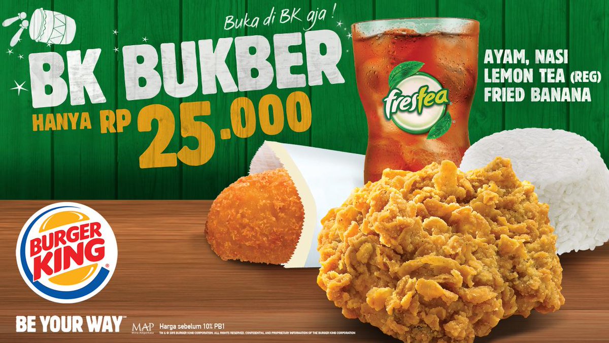 Ayo #BukadiBK &amp; cobain paket BK Bukber cuma 25 ribuan. Udah termasuk Fried Banana juga, lho! Go grab your BK, now!