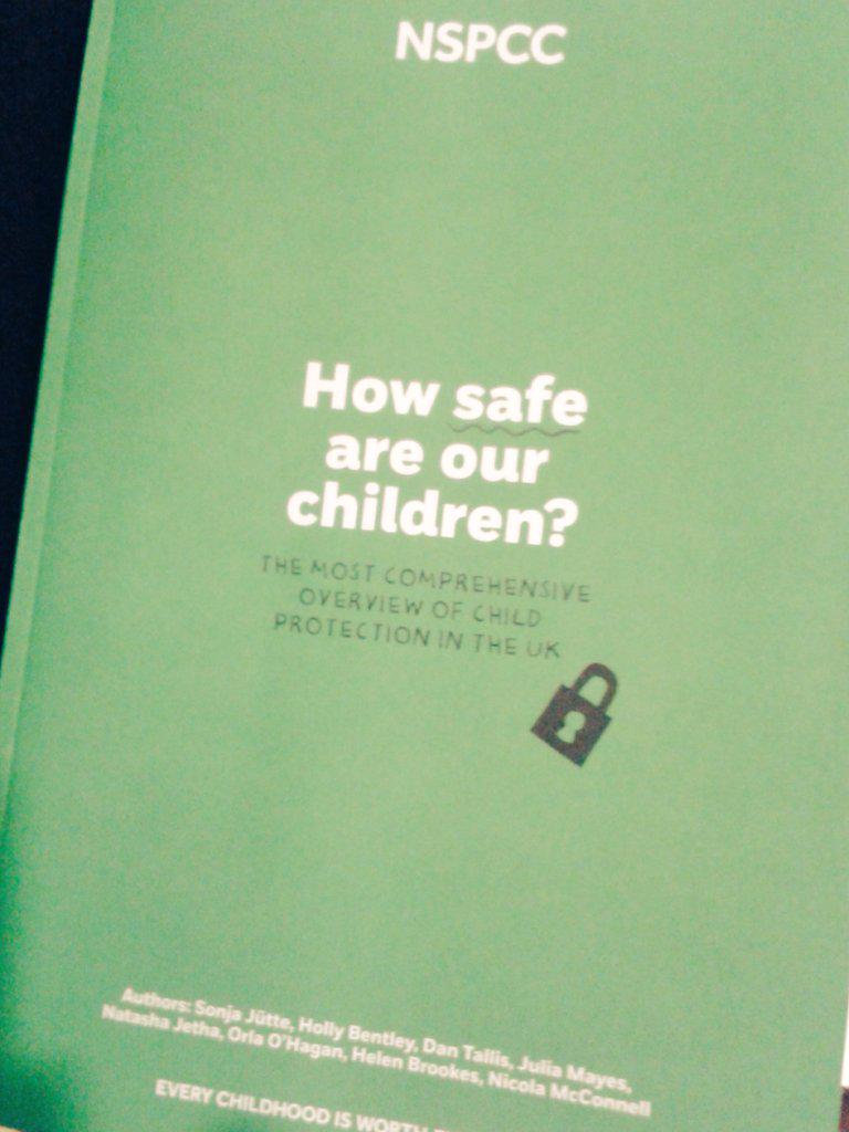 NSPCC's tweet image. First look at our latest state of the nation report on child protection - out at 10am today #HowSafe2015
