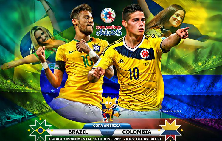 BRASILE COLOMBIA Rojadirecta Streaming Calcio Coppa America Cile 2015