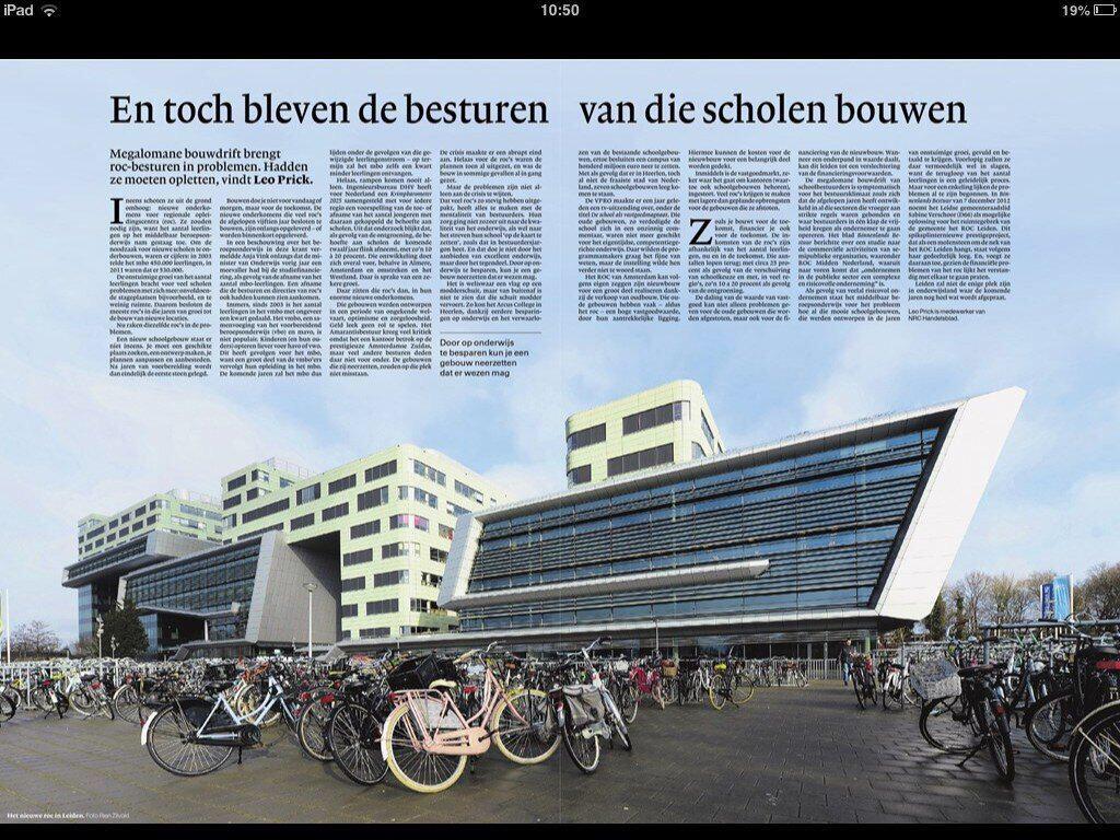eusvanhove's tweet photo. Geen docent zou hebben ingestemd met dit onderwijspaleis. #rocleiden #roofbouwprimaireproces #onderwijs http://t.co/2hoQQpqkmi