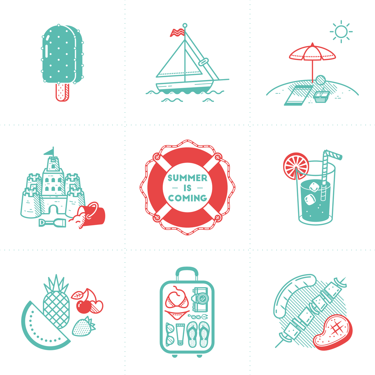 StudioSathyr's tweet photo. "Summer is coming" better than "Winter is coming" > http://t.co/KwAenS2b0H #illustration #icons #summer #sathyr http://t.co/ZOVUtRD2B5