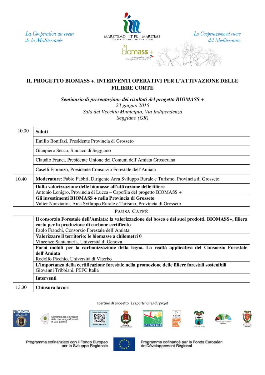 luccaprogettoEU's tweet photo. Seminario presentazione risultati #progettoBIOMASS+ 23 giugno a #Seggiano #Grosseto #biomasse #filieracorta #energia http://t.co/JQZM9NFI3w