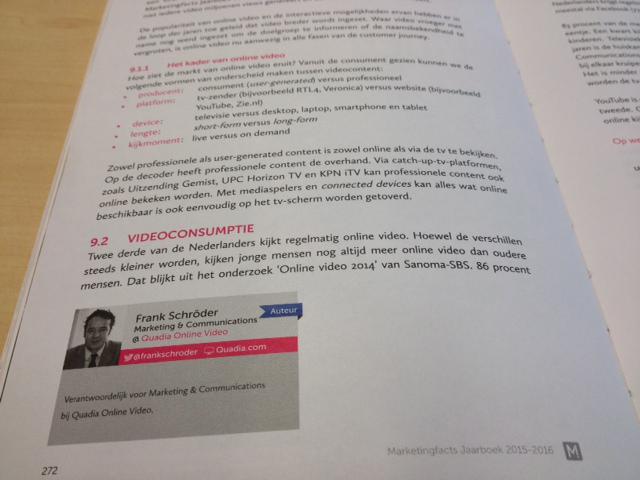 frankschroder's tweet photo. Check! Het hoofdstuk over Online Video in het nieuwe @marketingfacts jaarboek is gaaf geworden! #onlinevideo #quadia http://t.co/L5Ib8emg2D