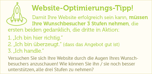 webklicks's tweet image. Damit Ihre Website erfolgreich sein kann, müssen Ihre Wunschbesucher 3 Stufen nehmen ... #websiteoptimierung