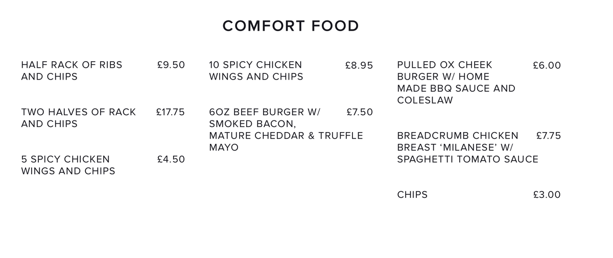 An updated menu for June. come down and have a taste.
