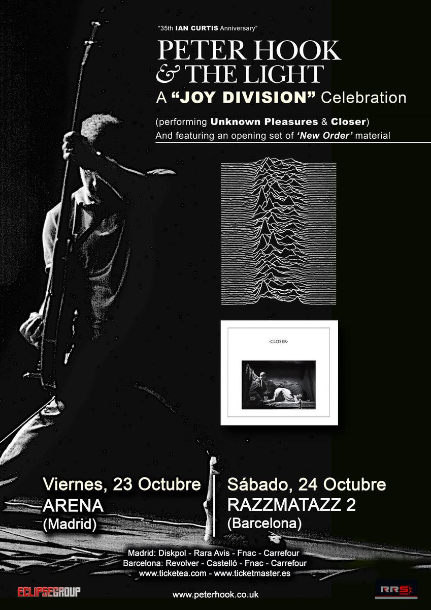 Únete a nosotros en el aniversario en honor a Ian Curtis de la mano de @peter_hook1