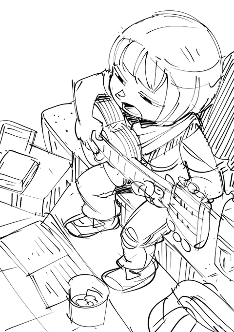 お絵かき:路上歌い 