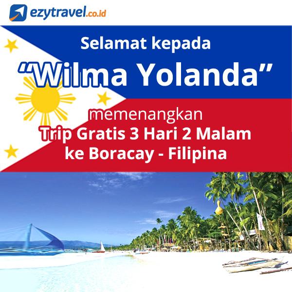 Ezytravelindo's tweet photo. Selamat Wilma Yolanda @delayedpost yg memenangkan Trip Gratis ke Boracay! Kirim no.Hp mu via DM ya :) @philippines_uc http://t.co/WCjFOsL80R