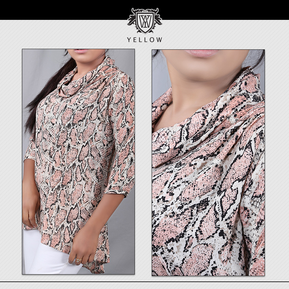 YLWClothing's tweet image. Give yourself a distinct look by wearing our animal printed cowl fantasy top! #Yellow #YellowSU15