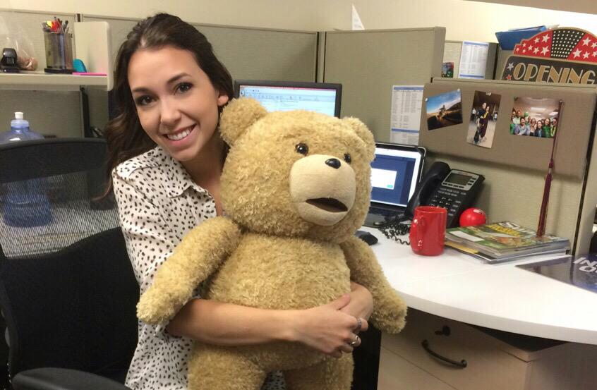 LaurMendozaPR's tweet image. My fave bad-mouthed thunder buddy showed up at the office today. #LegalizeTed #ted2