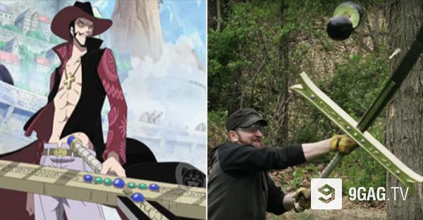 9GAG.TV on X: One Piece Mihawk's Sword Created In Real Life Is Something  We've All Been Waiting For   /  X