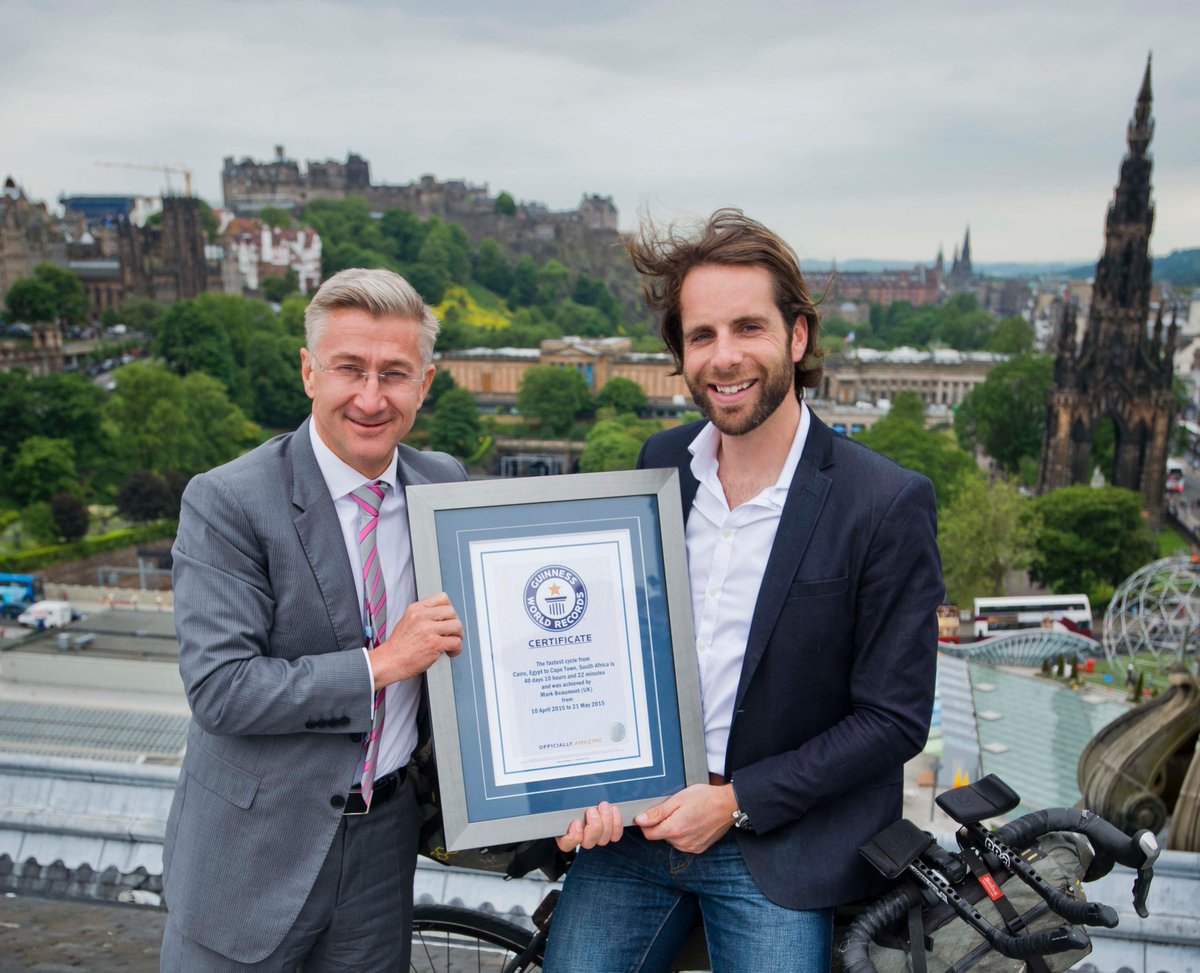 Our General Manager <a href="/FranckXArnold/">Franck X Arnold</a> congratulates endurance cyclist <a href="/MrMarkBeaumont/">Mark Beaumont</a> on his #AfricaSolo world record!