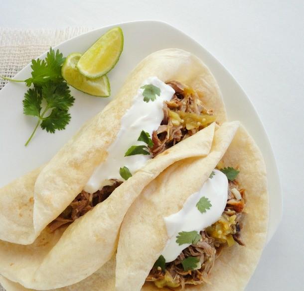 Daily Taco Special: Pork Verde Tacos.