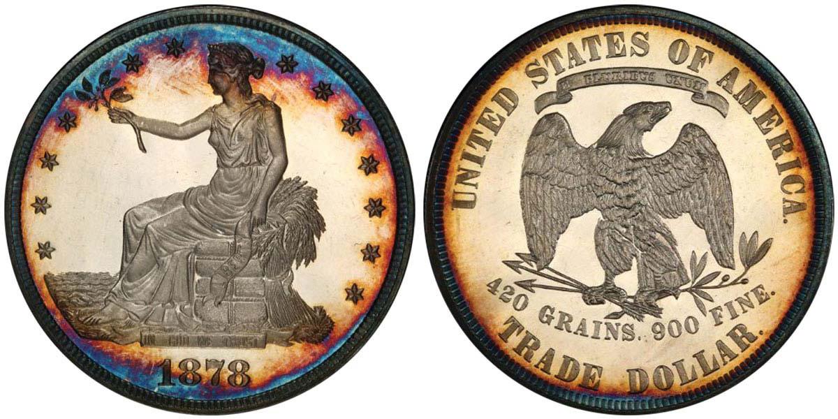LegendAuctions's tweet photo. #RegencyAuctionXII Highlight Coin - T$1 1878 TRADE PCGS PR66+ DCAM (EST: $30,000.00+) BID NOW: http://t.co/xbgd1UUfeB http://t.co/B8t7e2Kz8z