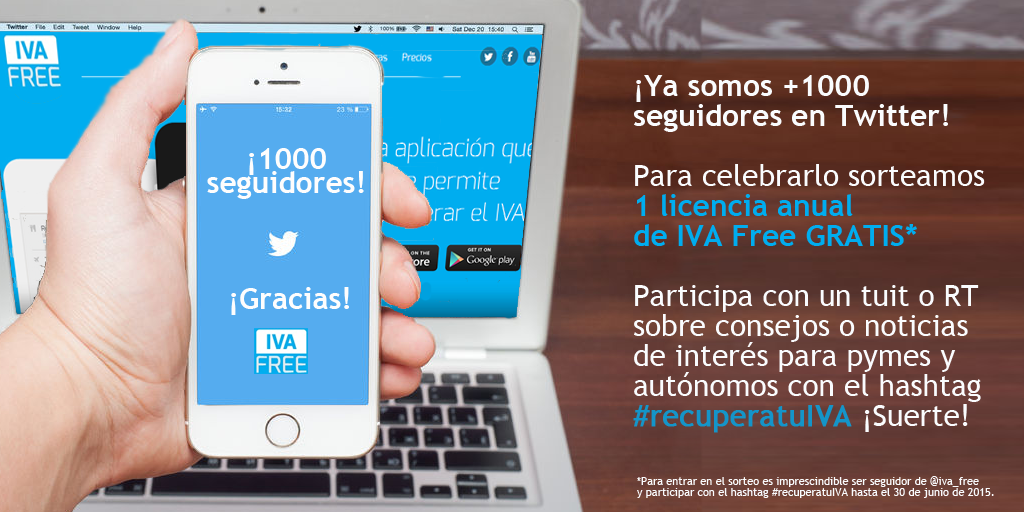 IVA_FREE's tweet photo. Déjanos tu consejo para pymes y autónomos y participa en el sorteo de 1 licencia anual de IVAFree! #recuperatuIVA http://t.co/YRGx0KK8UH