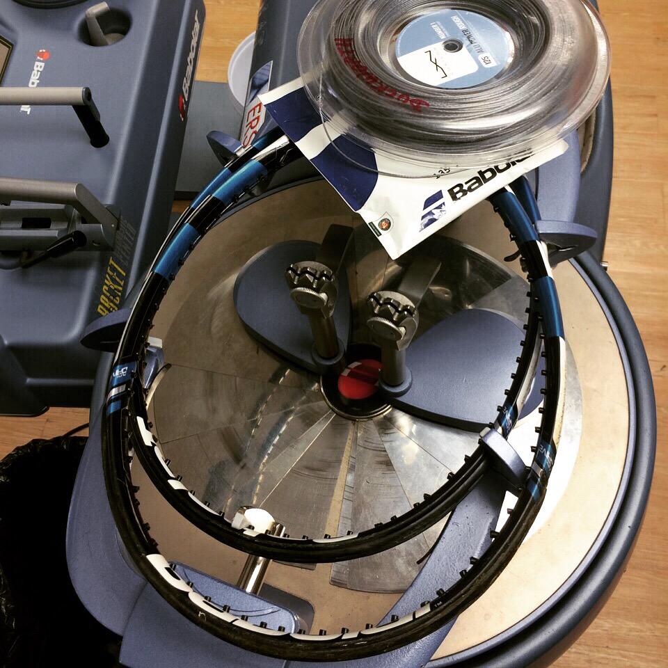 UnstrungCustoms's tweet photo. A pair of rackets ready for collection for Mr @JamesDuck21 We hope you like them! #naturalgut #luxilon #GetUnstrung http://t.co/iQspzkT7Fk