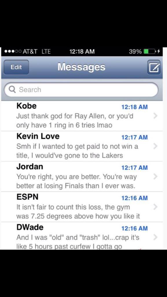 Lebron's phone last night #nochill