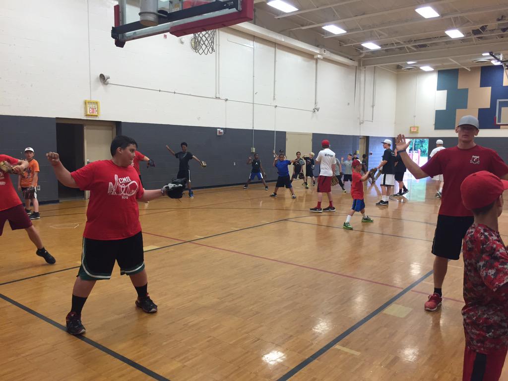 CRainBaseball's tweet image. Colerain and UC grad Ryan Atkinson and current Colerain pitchers coaching up the pitchers at baseball camp.