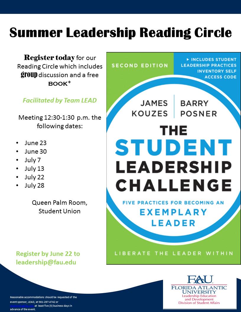 Our Summer Reading Circle starts next week! Join and attend to make the most of your summer experience! #leadership