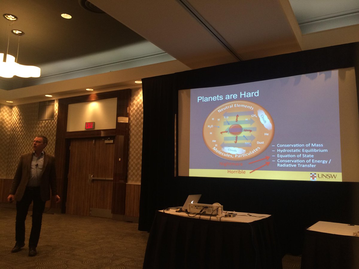 AllPlanets's tweet photo. Tinney: Planets are incredibly hard to simulate, you have clouds &amp; bands so horrible &amp; nightmarish equations #fsgem15 http://t.co/1CcURw47Yt