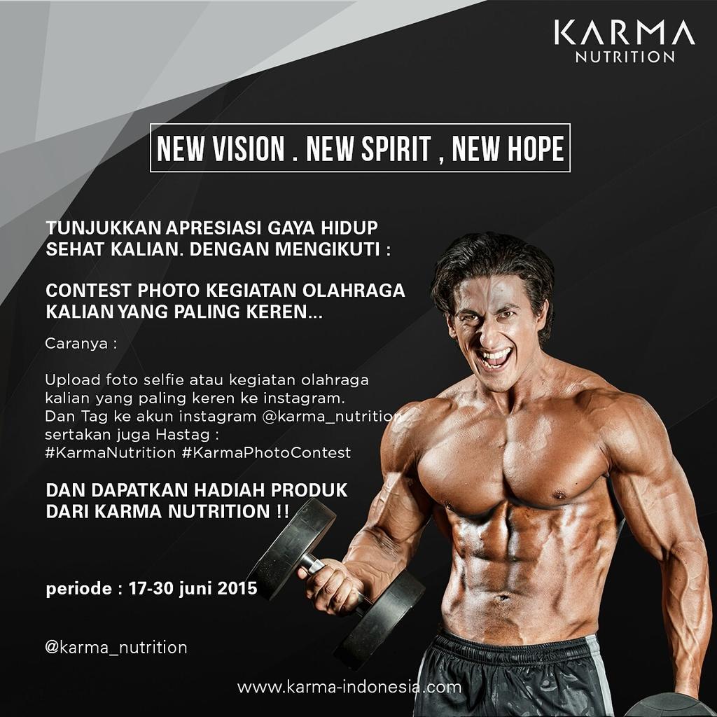 Follow instagram @Karma_Nutrition guys! Buat ikut contest photo &amp; dpt produk dr GAT Supplements! #KarmaPhotoContest
