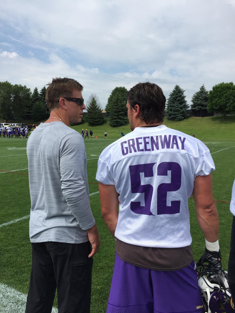 Vikings's tweet image. .@TroyAikman is at Winter Park checking out #Vikings mini camp today.