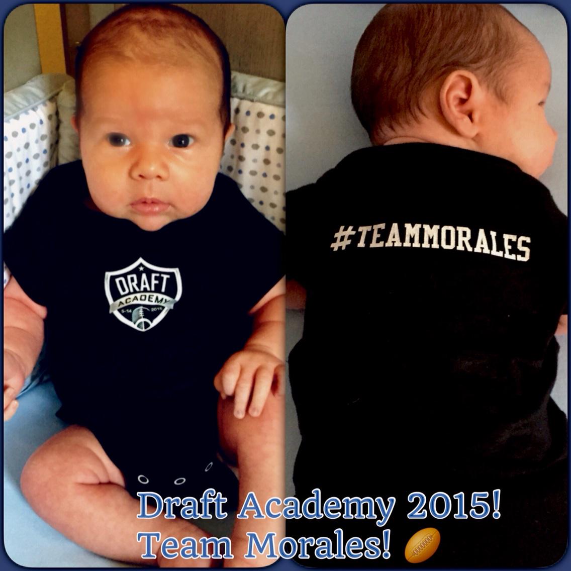 JoseLMorales23's tweet image. Thank you to my Draft Academy family for this adorable onesie for Nico!  Newest member of Team #DraftAcademy