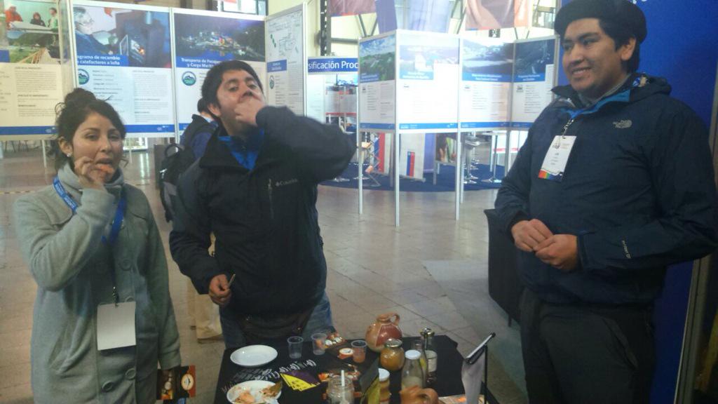 DPRAysen's tweet photo. Stand #Aysén @exporegiones dona libros a alumnxs Liceo Comercial #LaCisterna quienes degustan productos regionales http://t.co/6vz6fyA9p3