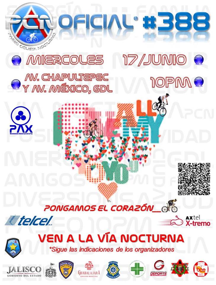 Hoy es jueves de paseo ciclista nocturno.