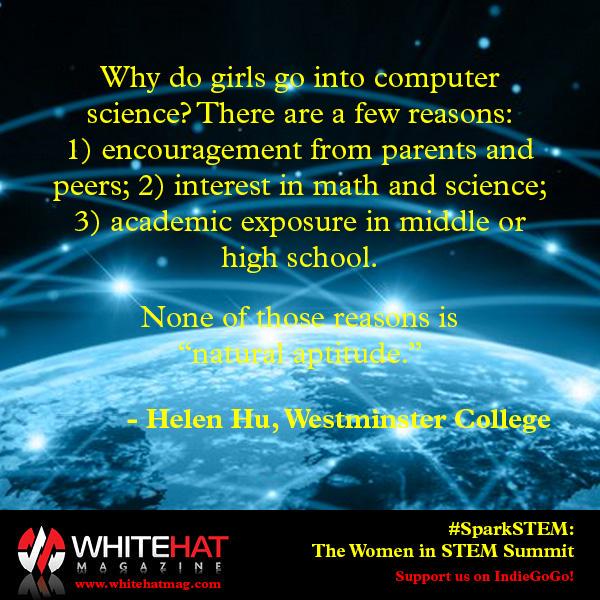 WhiteHatMag's tweet image. Why do girls go into computer science? @HelenHHu answered at #SparkSTEM. #womenintech