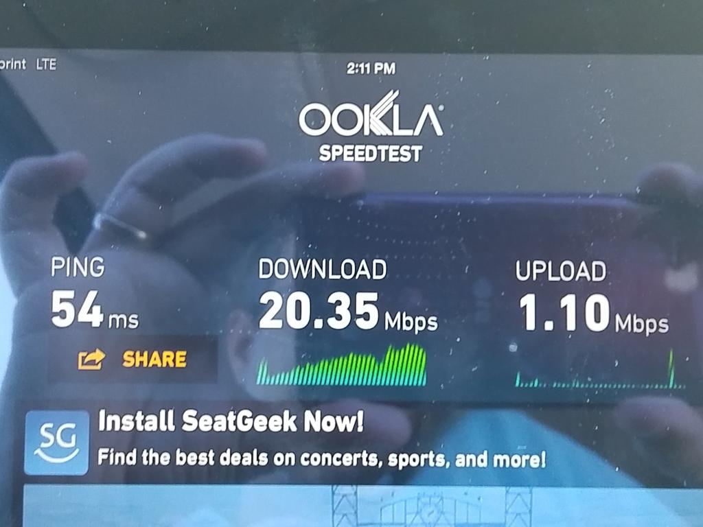 PetersSprint's tweet photo. Firefly in Dover DE!  90k people coming to town still getting 20Mbps!!! 
#WhereU@Wednesday  @SprintNERegion @Kpalet5 http://t.co/DEdiZLcC7o