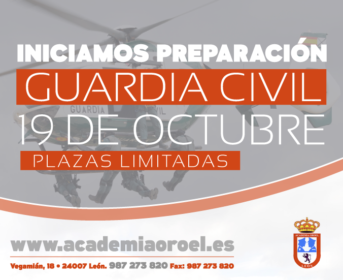 AcademiaOroel's tweet photo. Abierto plazo d matricula para la convocatoria de 2016 para la Guardia Civil que comenzamos el 19 de octubre #leonesp http://t.co/NqjcuXHeEi