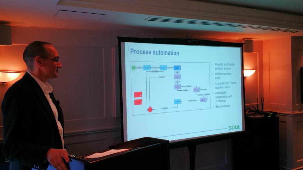 SDLlanguage's tweet image. Bart M presents #WorldServer&apos;s powerful process automation tool. #SDLCSS