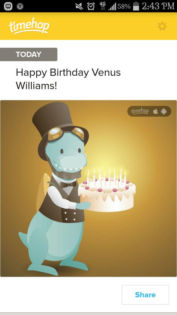 Why does have Abe the dinosaur dressed like Abe Lincoln to tell Venus Williams happy birthday? 