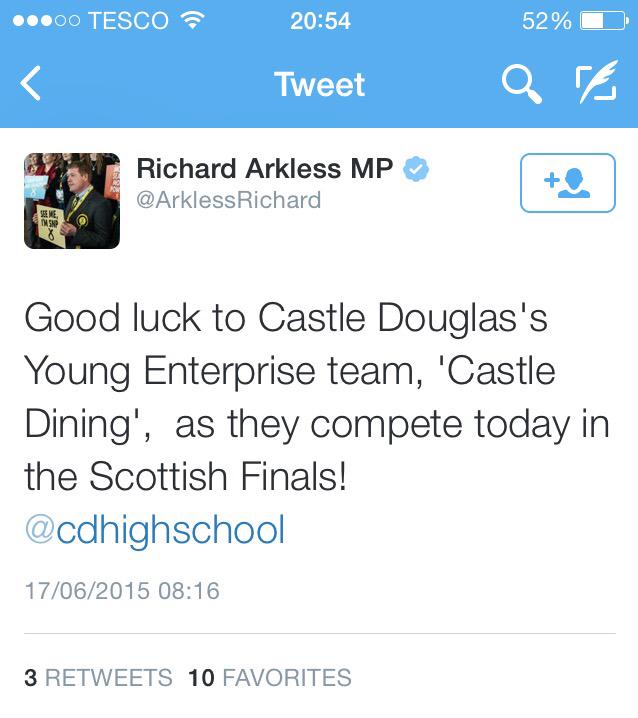 Message from local MP! #YESAwards