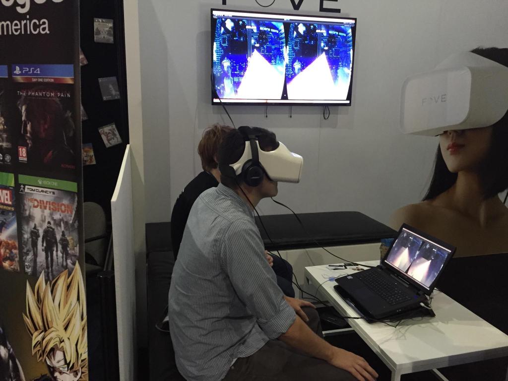 AlexMoaveni's tweet photo. Very cool eye tracking with @FOVEinc @E3 http://t.co/ROM3VhfQ5K