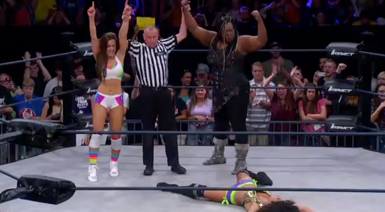 DestAmerica's tweet photo. We're loving the @RealBrookeAdams and @MeanQueenK team on @IMPACTWRESTLING #DestinationIMPACT http://t.co/VA1Ym3gLpQ