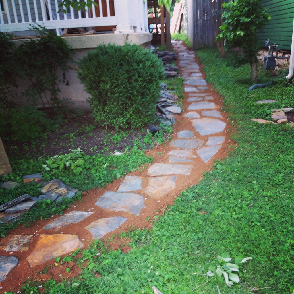 PoplarSpringsTN's tweet photo. New #bluestone #pathway installed. Will grow grass in the cracks in the future. #nashville #tennessee #hardscape http://t.co/NemFfq6oSH