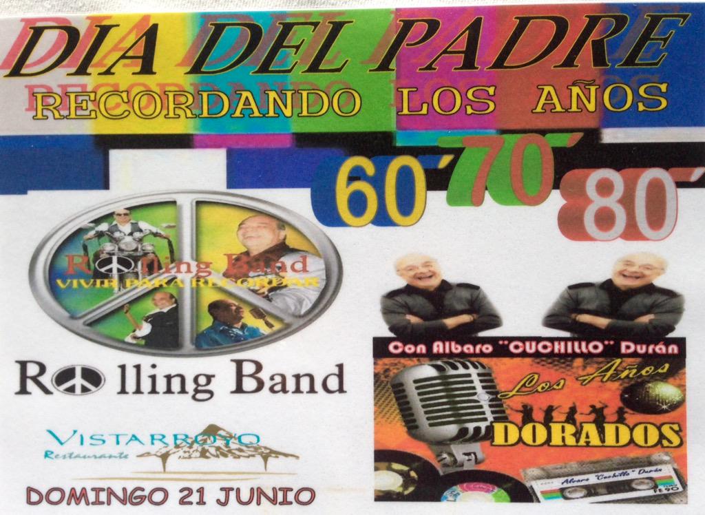 VistarroyoRest's tweet photo. Este Domingo 21 de junio Día del Padre con la Rolling Band y Albaro "Cuchillo" Duran. @Recomendao @eliogutierrez http://t.co/8ZHMoJExP3