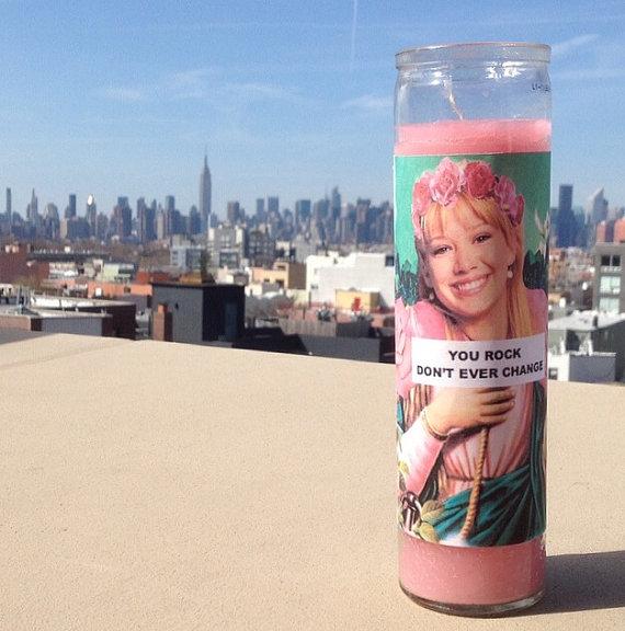 ImLizzieM's tweet photo. Lizzie McGuire prayer candle #iconic http://t.co/2PceWrUdhS