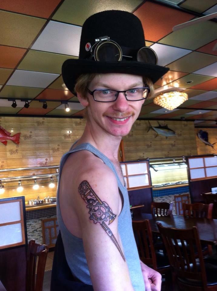 ZippyCool's tweet image. Steampunk trombone tattoo! 😍😍