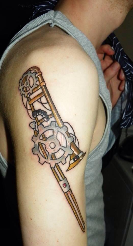 ZippyCool's tweet image. Steampunk trombone tattoo! 😍😍