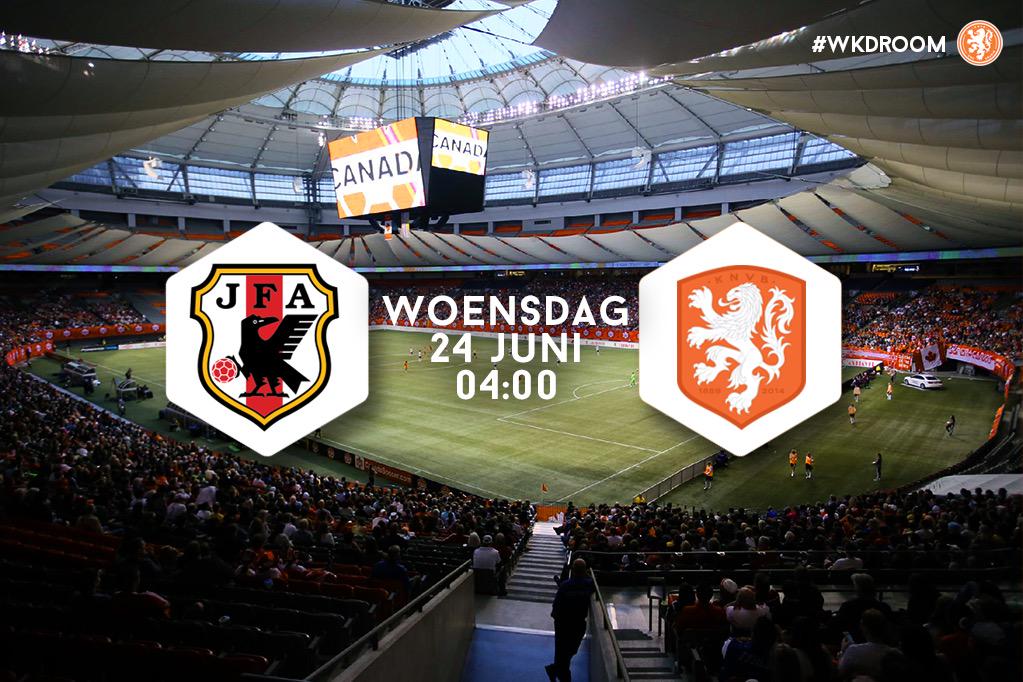We gaan naar Vancouver om te spelen tegen wereldkampioen #JPN. Woensdag om 04.00u 's nachts! #wekkerzetten #WKdroom