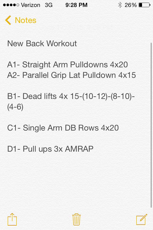 CBraun90's tweet photo. @MattyBigTime Thanks man for the compliment! A new back workout to try I use this one often, training for high volume http://t.co/smbAkAPUTF