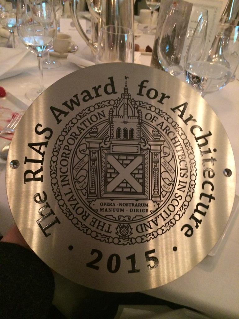 WTArchitecture's tweet photo. Really happy to win at the #RIASAwards2015 last night. They even give you screws to put it on the wall. http://t.co/iparN5DiZp