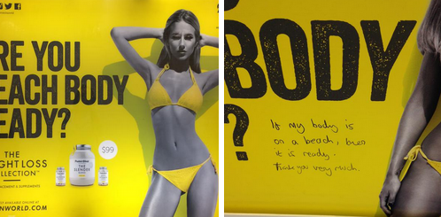 These banned beach body ads are now popping up in NYC and people are starting to react bzfd.it/1GtA58I