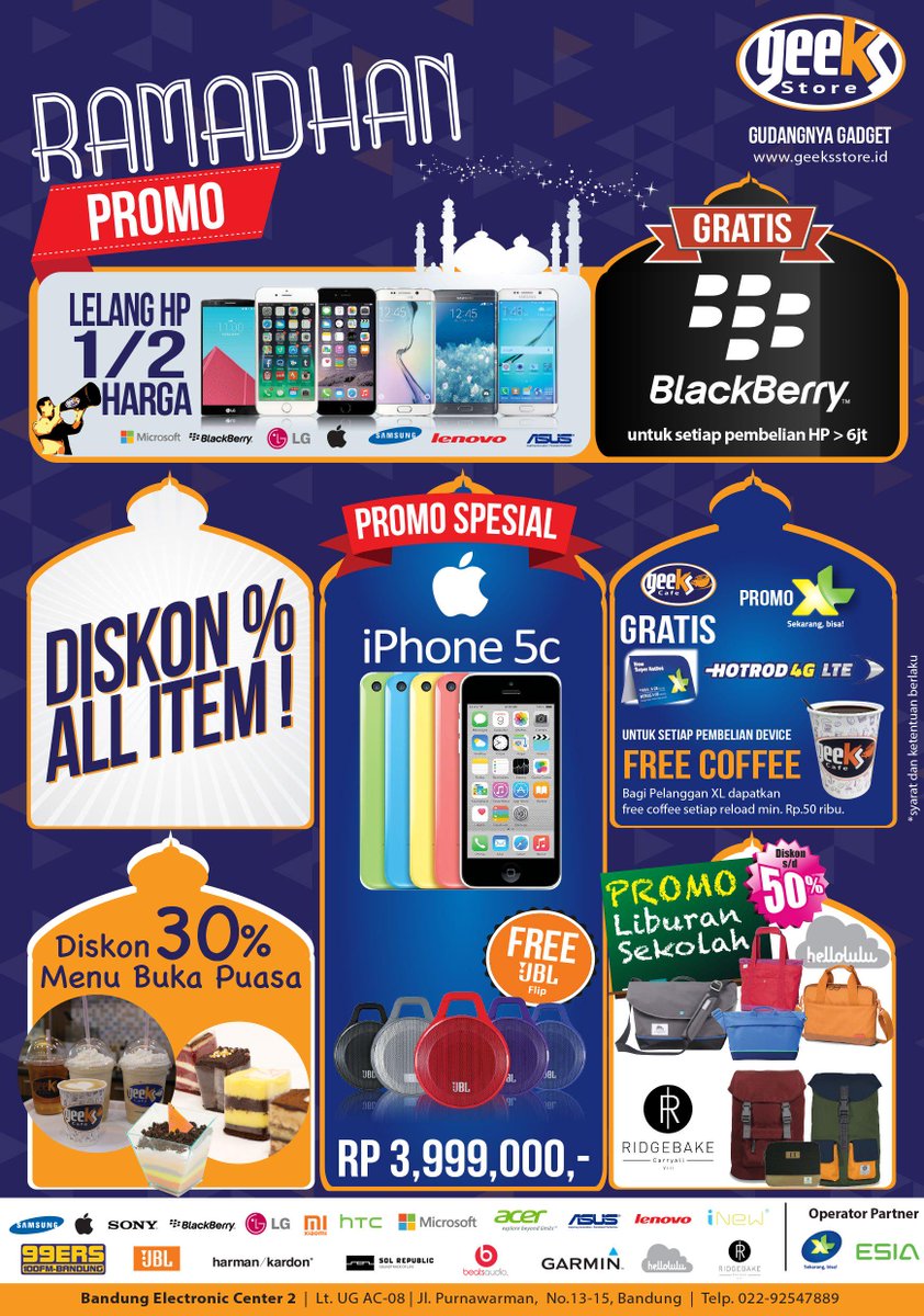 GeeksStoreBEC's tweet image. Nyambut Ramadhan 1436H, Geeks Store ngasih bnyk promo lho. Pantengin terus timeline kalian or langsung ke BEC2 lt UG